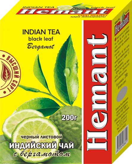 Чай  черный листовой индийскийс бергамотом Hemant